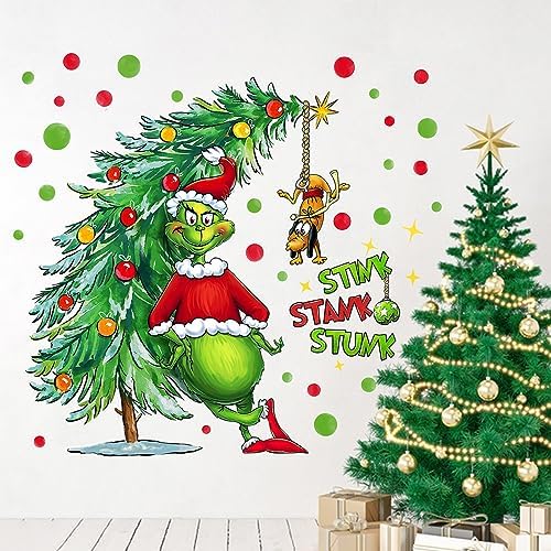 Yovkky Christmas Wall Decals Stickers for Home Bedroom Kitchen