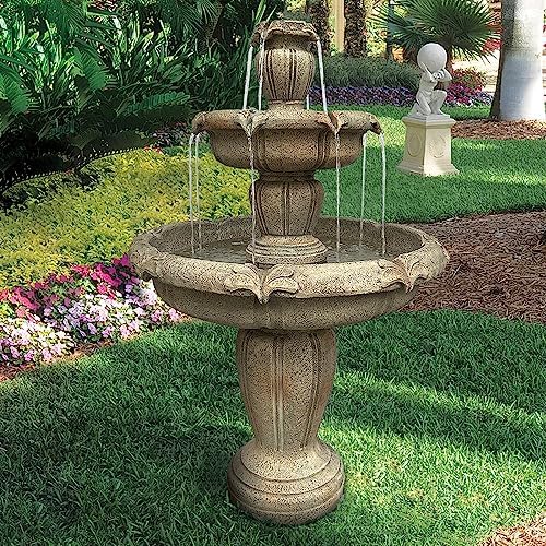 Watnature 48 Inch Tall Zen Outdoor Fountain with Pump for Garden