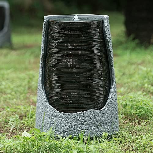 Modern Polyresin Water Fountain with Lights