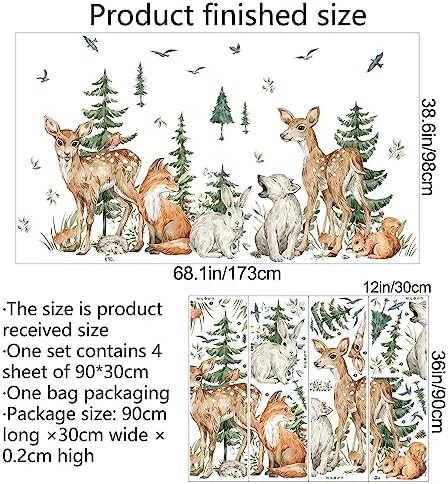 4 Sheet 12x36 Inch Giant Forest Tree Wall Decal