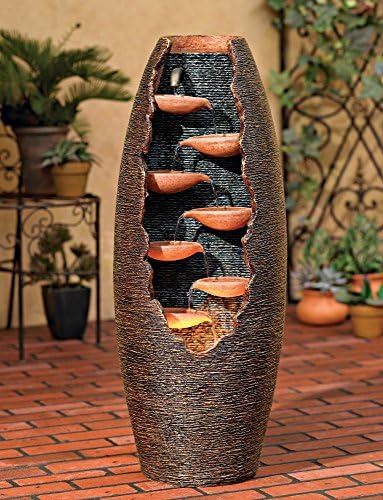 John Timberland Nathan Seven Cascade 35 Inch Freestanding Fountain