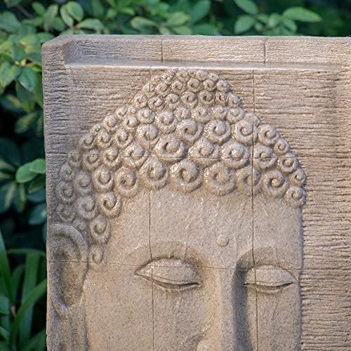 High Sandstone Buddha Fountain with Light