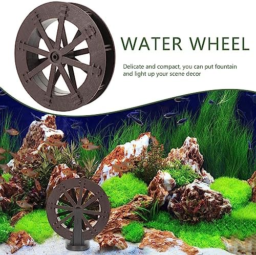 Yardwe Miniature Plastic Water Wheel Fountain Decor