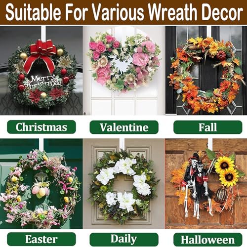 Adjustable Wreath Hanger for Front Door 15 to 25 Length White
