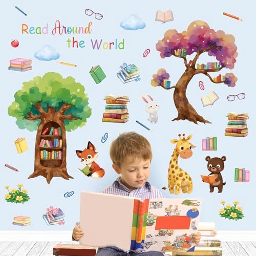 Aryroi Animals Reading Wall Decal for Classroom